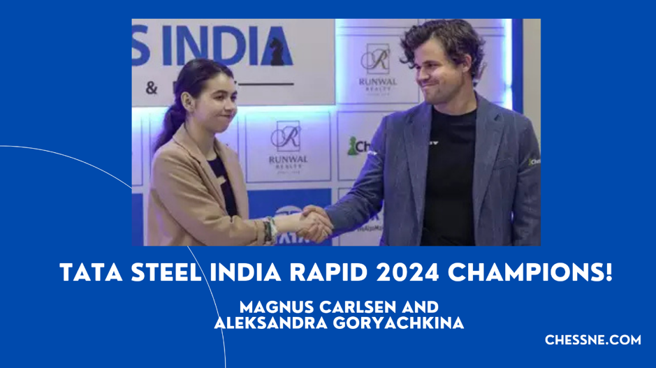 Read more about the article <strong>Magnus Carlsen and Aleksandra Goryachkina Dominate at Tata Steel India Rapid 2024</strong>